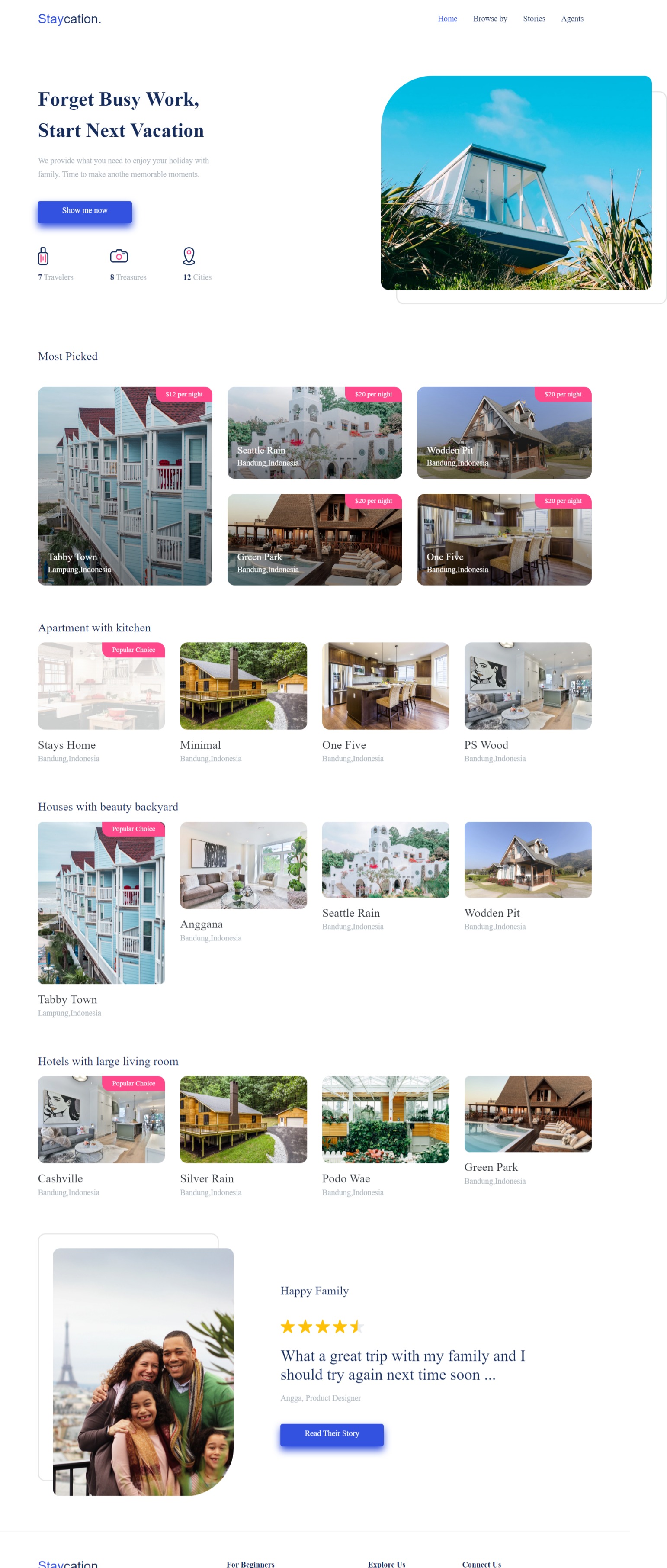 Staycation Website Example Portfolio